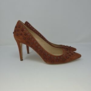 J.Crew Elsie pumps heels – Spike Studded Jeweled Rust- Size 9.5 - Made in Italy